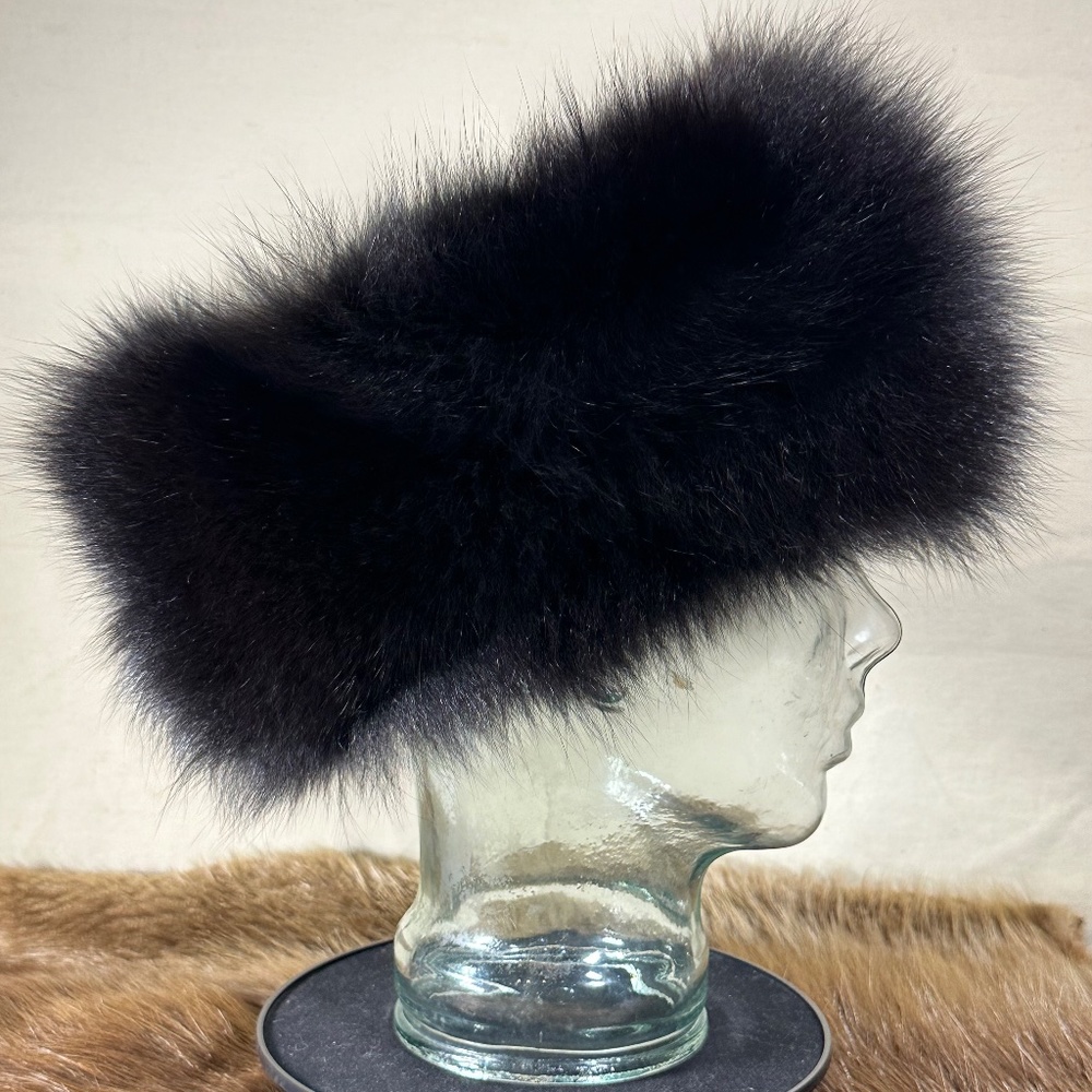 Black Fox Fur Headband - Picture 6 of 7